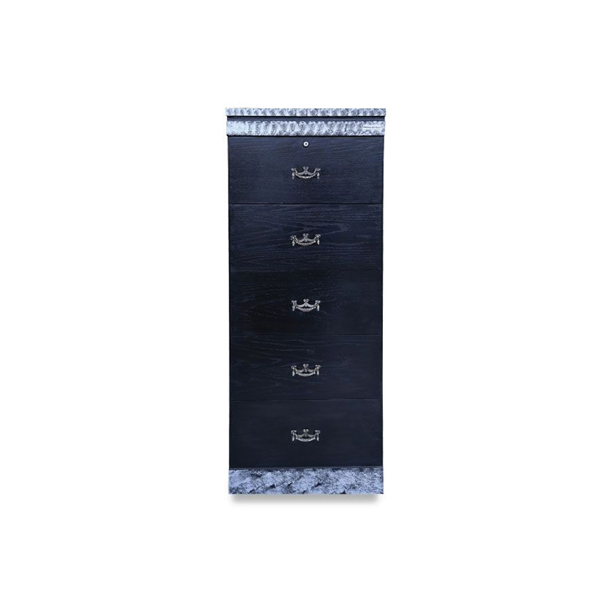 Oak Wood Chester Drawer Black