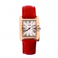 SKMEI Leather Quartz Waterproof Watch For Women 1085 HNM-58 Red & Gold