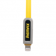 Remax 1000 mm Armor Data Charging Cable For Lightning & Micro USB RC-067t Yellow
