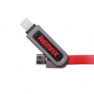 Remax 1000 mm Armor Data Charging Cable For Lightning & Micro USB RC-067t Red