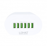 LDNIO 6 USB 7A Compatiable Charger A6702 White & Green