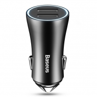 Baseus 2.4A Dual U Intelligent Car Charger CCALL-DZ01 Black