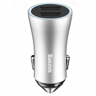 Baseus 2.4A Dual U Intelligent Car Charger CCALL-DZ0S Silver