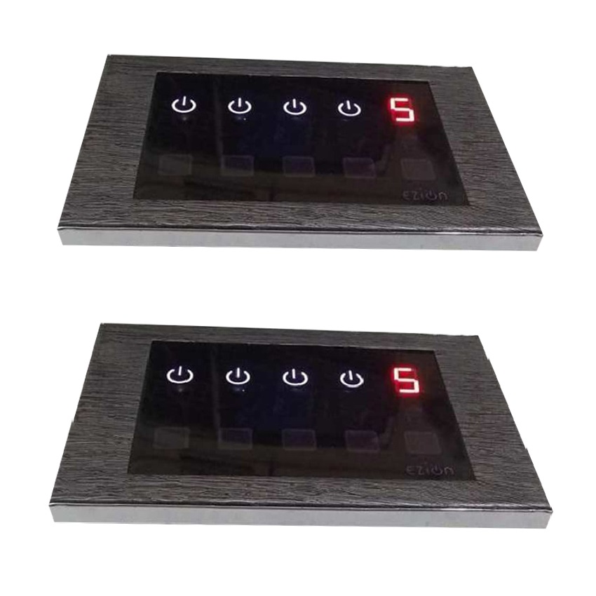 Ezion Pack Of 2 Intelligent Remote Control Touch Switch Board Grey
