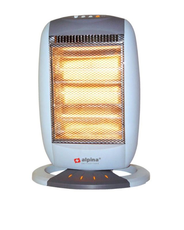 Alpina Halogen Heater 1200w Sf 9353 Grey And White