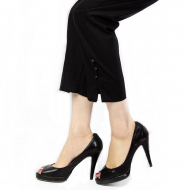 Plain Straight Pants For Women Qc-756 Black