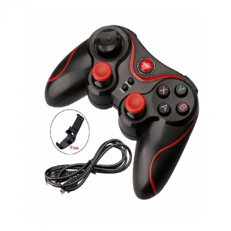 T3 Wireless Bluetooth Gamepad Joystick For Android Smartphone Controller With Holder Black