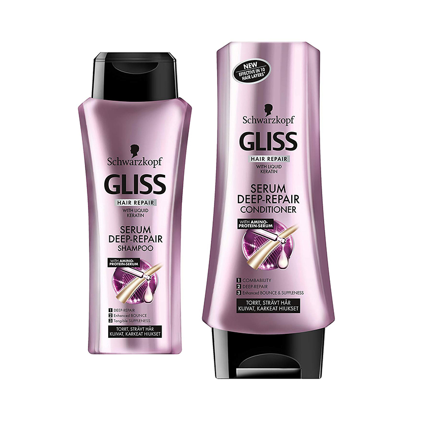 Schwarzkopf Gliss Hair Repair Serum Deep Repair Shampoo 250 ml