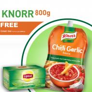 Free Green Tea With Knorr Chilli Garlic 800 GM