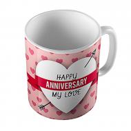 Happy Anniversary Printed Mug Pink