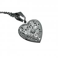 Heart Shape Pendant with Chain Silver