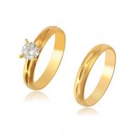 DJ Luxury Diamond Style Ring For Couple 24K Gold Plated