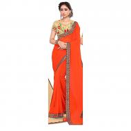 Ruchika Saree for Women Orange & Golden