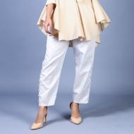 Kinari Pure Cotton Trouser For Women KI-019 White
