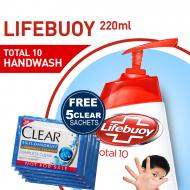 Free 5 Clear Sachets With Lifebuoy Handwash Total 220 ml