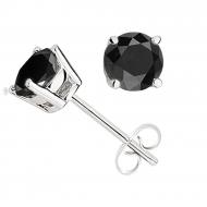 925 Sterling Silver Black Diamond Stud Earrings