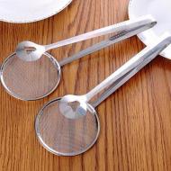 Xunom Pack Of 2, 2 In 1 Frying Tong & Oil Strainer Silver