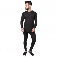 Export Surplus Gildan Waffle Thermal Crewneck & Bottom Set for Men EX-02 Black
