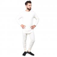 Export Surplus Gildan Waffle Thermal Crewneck & Bottom Set for Men EX-01 White
