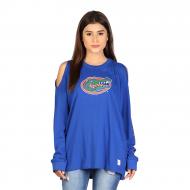Custom Wear Open Sholder Cut Off T-Shirt For Women 02 Blue