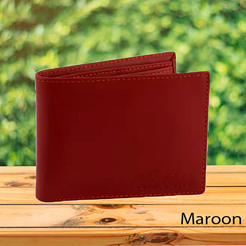 maroon leather wallet