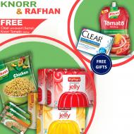 Free ketchup & Clear Shampoo With Rafhan Jellies, Knorr Noodles & Cubes