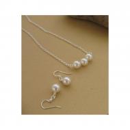 Necklace With Earrings For Women JS-N015 Silver