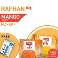 Free Rafhan Orange Jelly with Rafhan Mango Jelly 80 Gm (Pack of 2) 