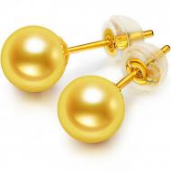 Pearl Stud Earrings For Women Golden
