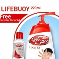 Free Hand Sanitizer 50 ml with Lifebuoy Handwash Total 220 ml