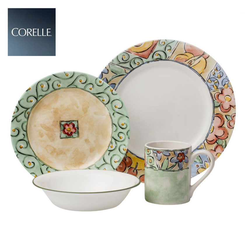 Corelle Impressions 16 Pcs Dinner Set Watercolors