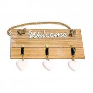 Welcome Greeting Key Holder Light Brown