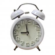 Twin Bell Alarm Clock with Night Light White