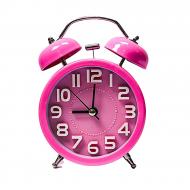 Twin Bell Alarm Clock with Night Light Pink