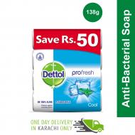 4 Dettol Anti-Bacterial Cool Soaps 138 gm save Rs 50