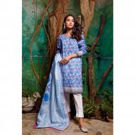 Oaks Unstitched Blue 2 Pcs Lawn Printed